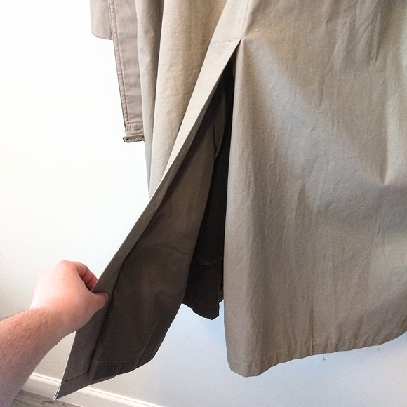 Towne by London Fog Double Breast Mens Trench Coat - Picture 15 of 16